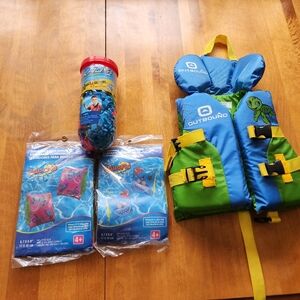Kids infant Life Jacket , Inflatable Arm Bands X 2 and Kaos Water Balloons